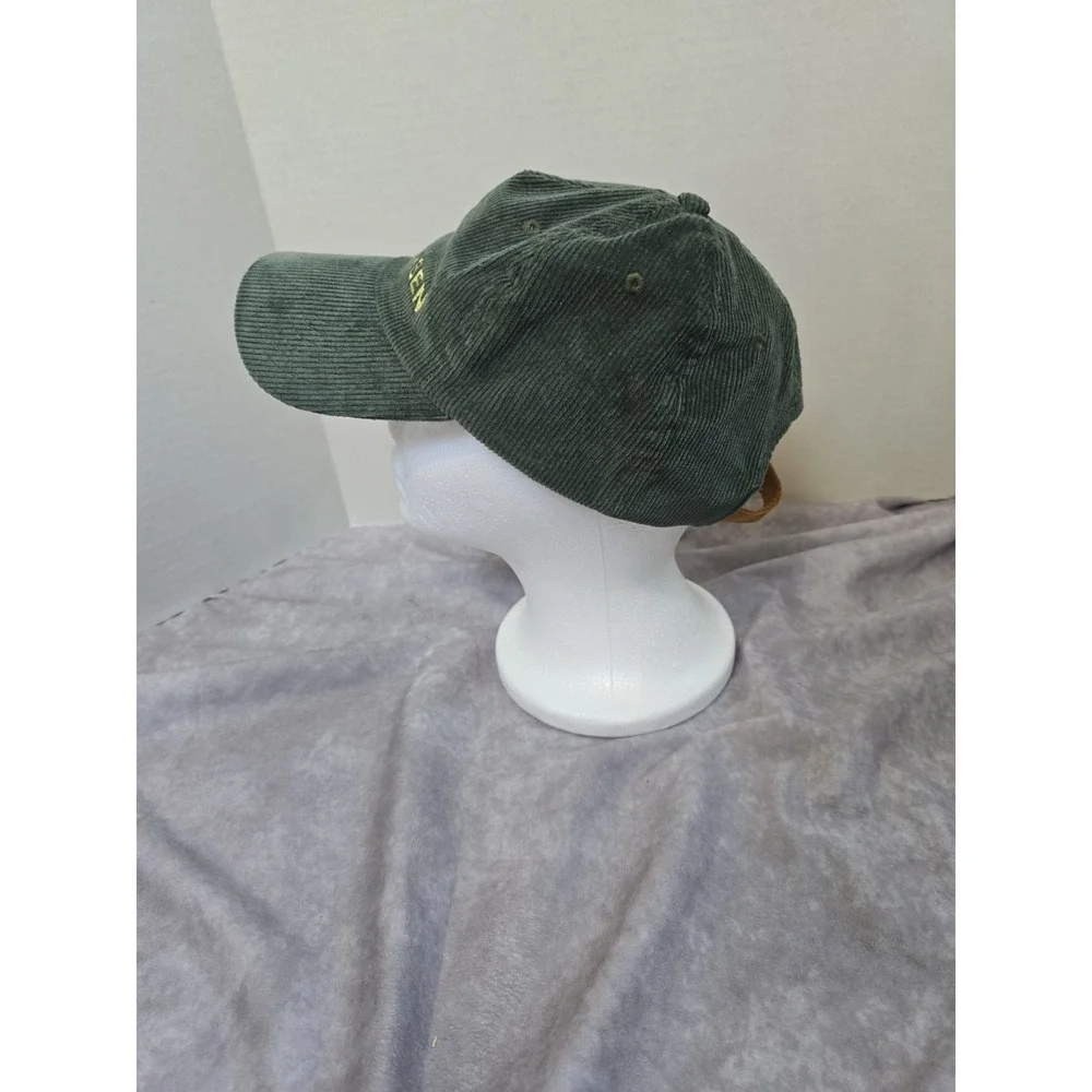 Helly Hansen Corduroy Baseball Cap Mens OS Olive Green Leather Strapback Hat